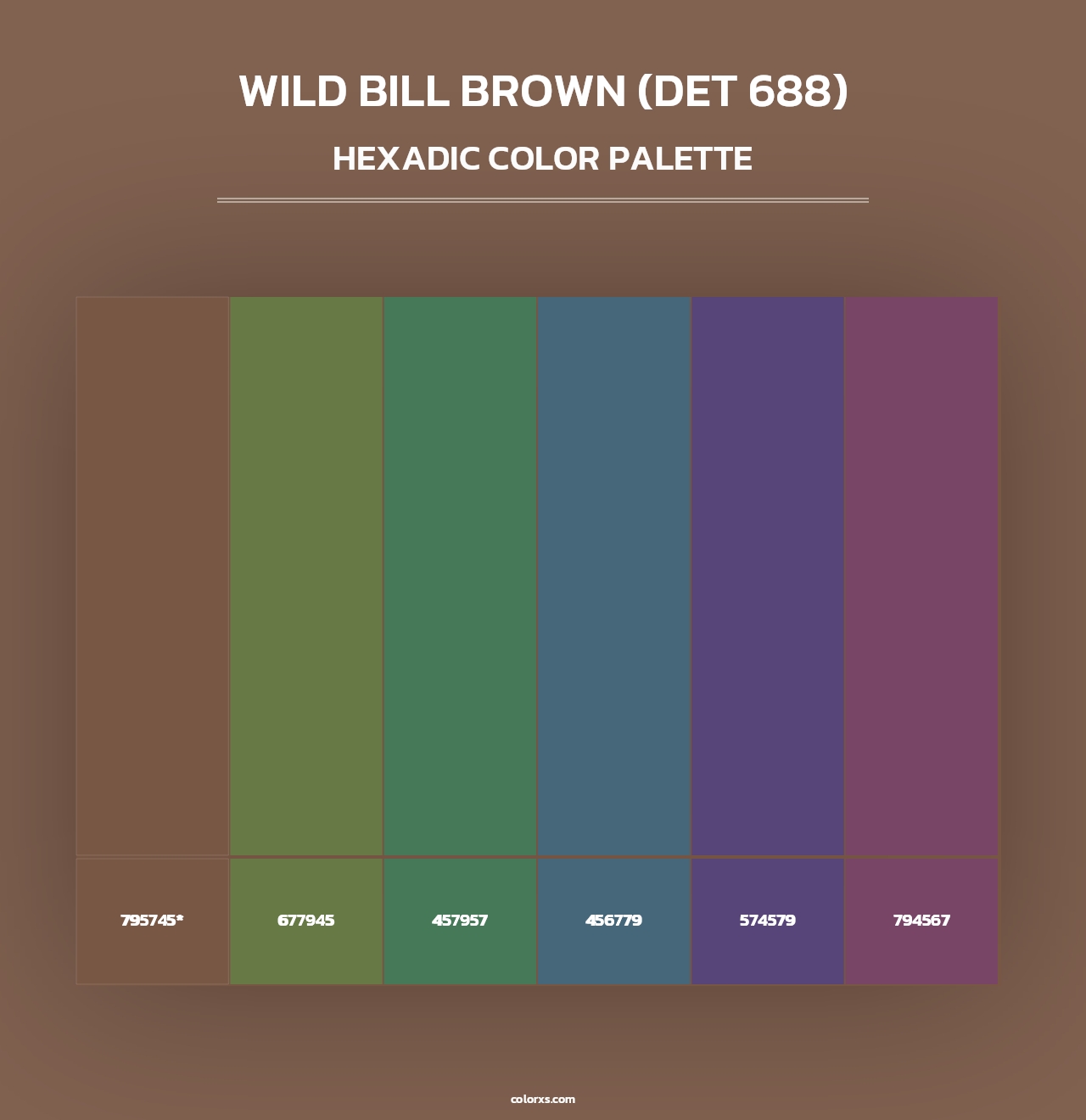Wild Bill Brown (DET 688) - Hexadic Color Palette