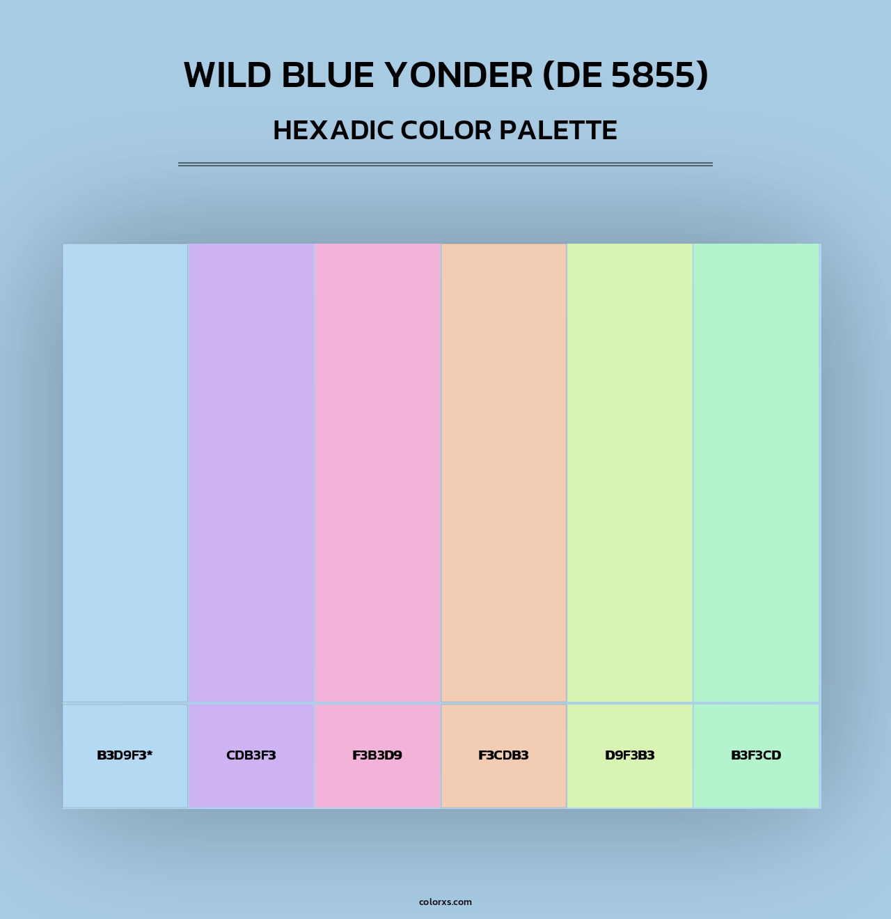 Wild Blue Yonder (DE 5855) - Hexadic Color Palette