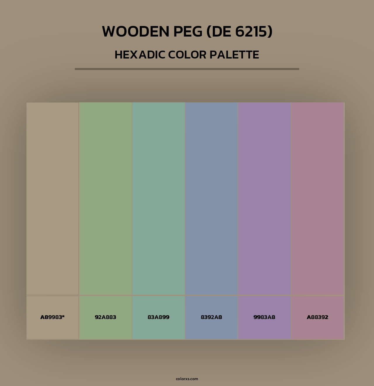 Wooden Peg (DE 6215) - Hexadic Color Palette