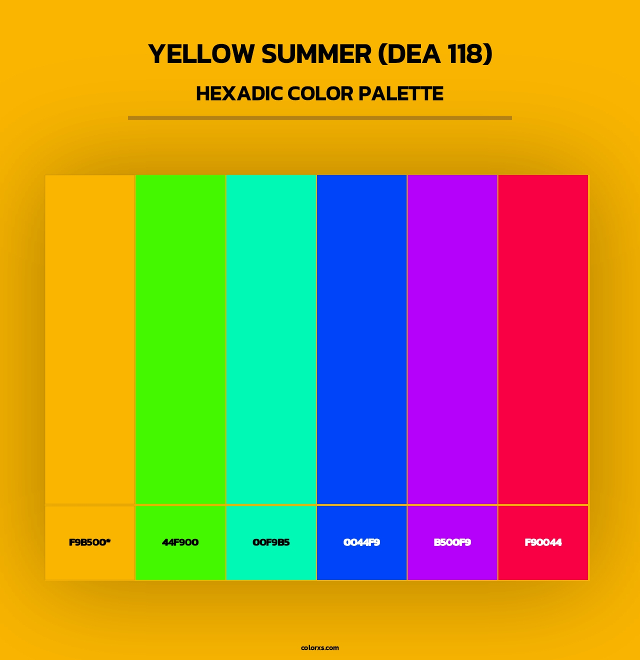 Yellow Summer (DEA 118) - Hexadic Color Palette
