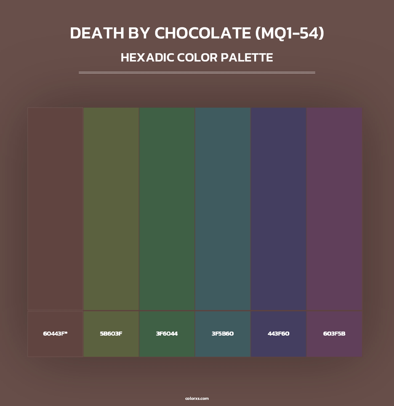 Death By Chocolate (MQ1-54) - Hexadic Color Palette