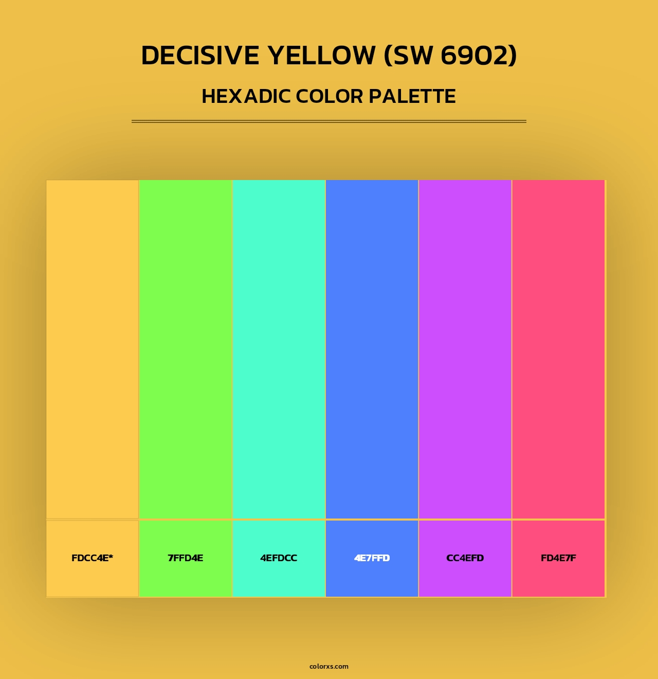 Decisive Yellow (SW 6902) - Hexadic Color Palette