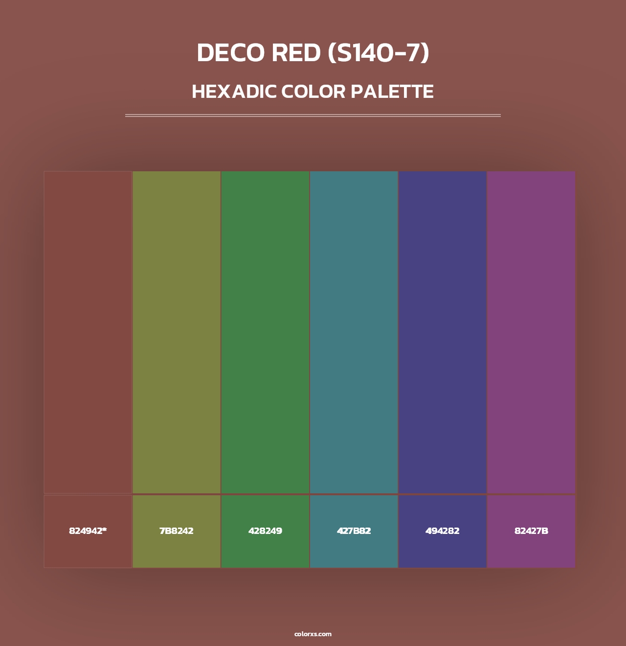 Deco Red (S140-7) - Hexadic Color Palette