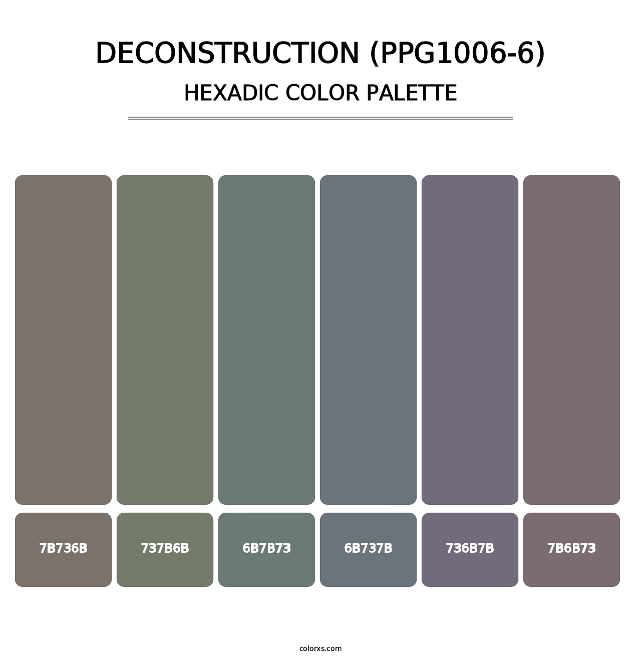 Deconstruction (PPG1006-6) - Hexadic Color Palette