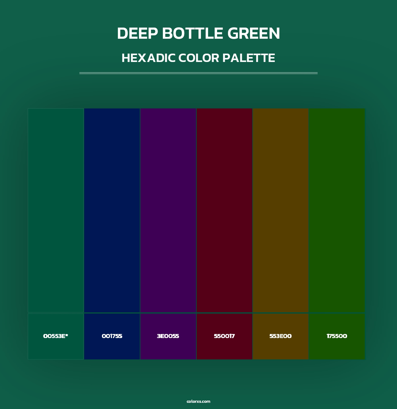 Deep Bottle Green - Hexadic Color Palette