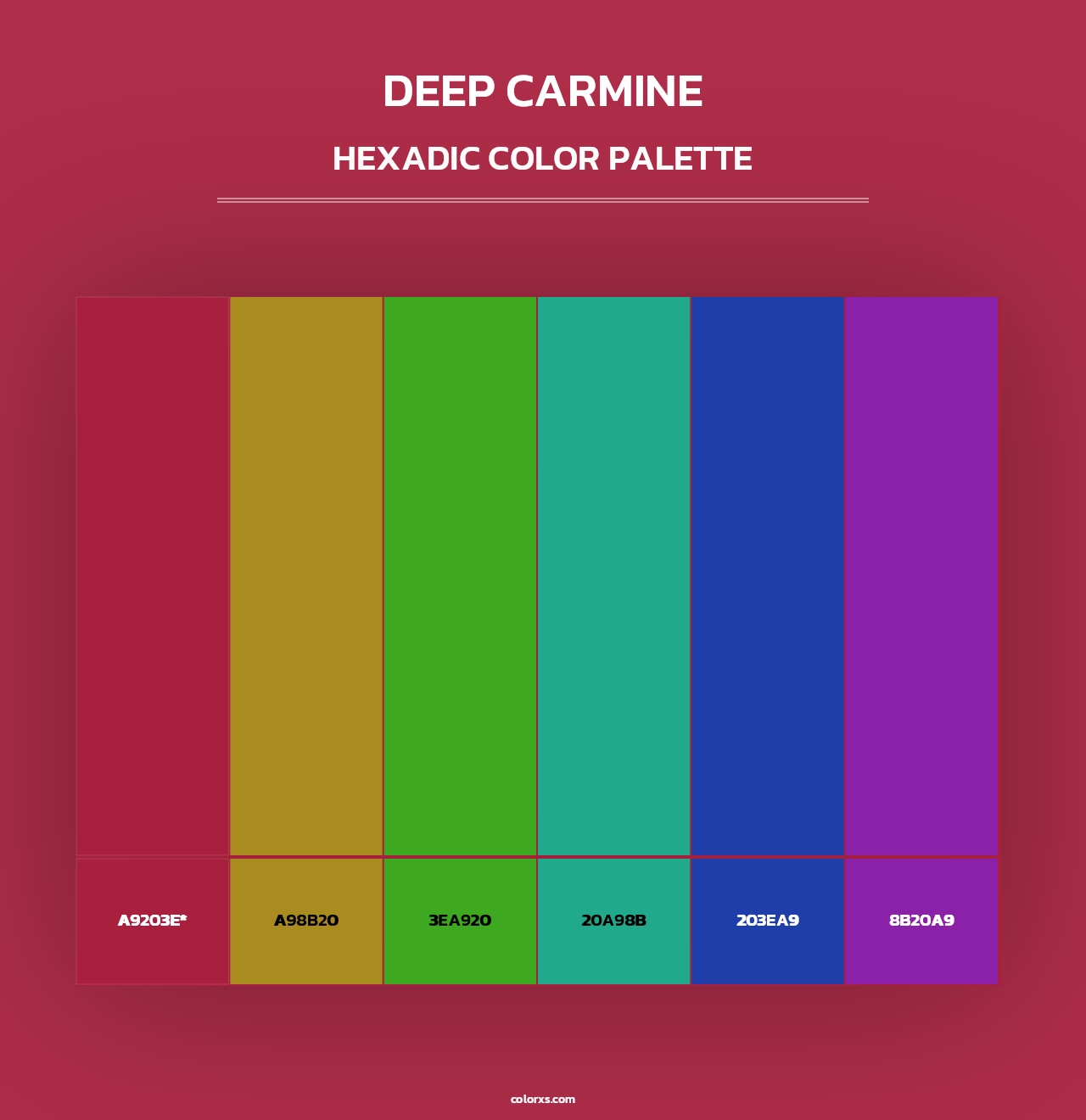 Deep Carmine - Hexadic Color Palette