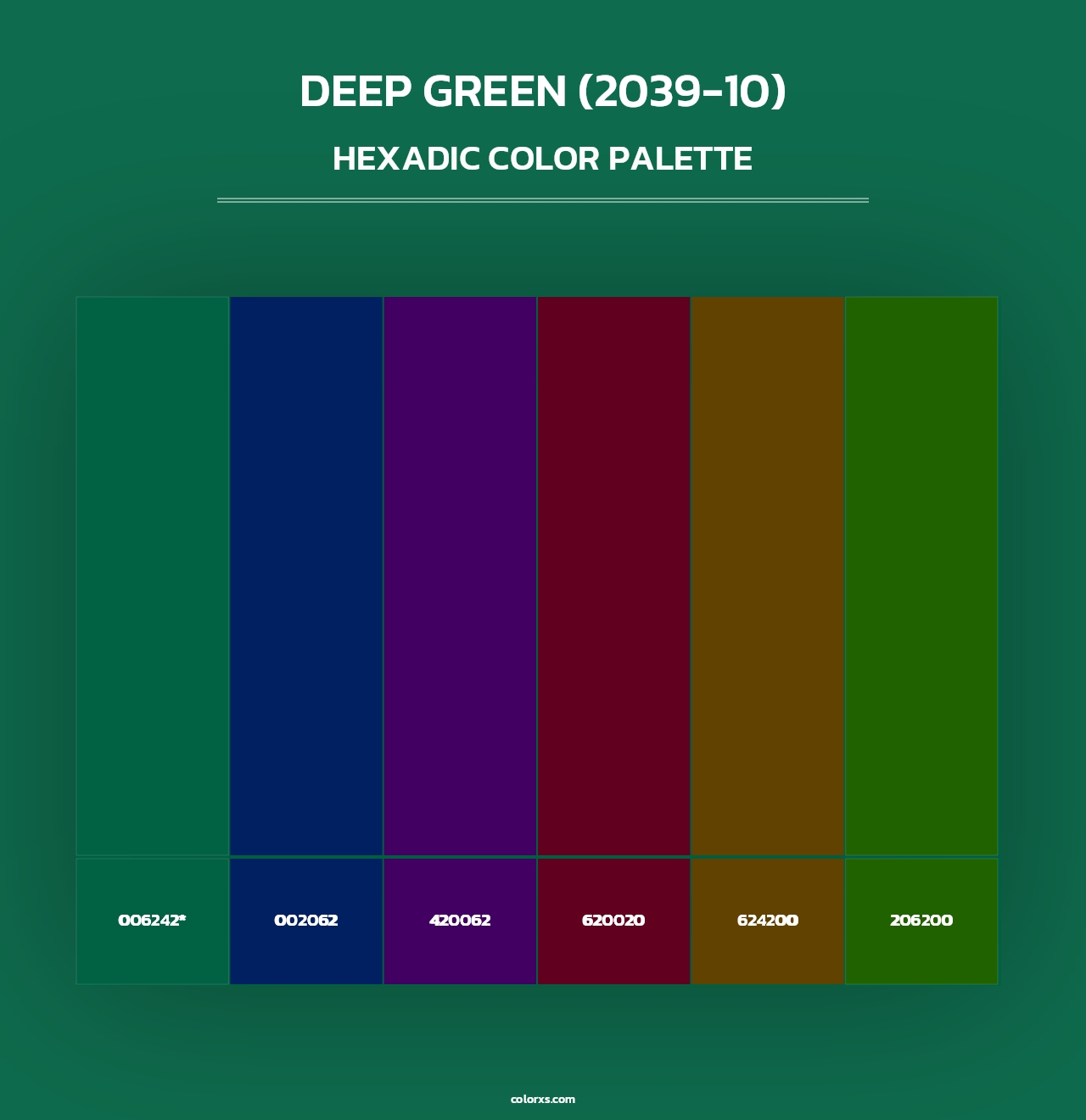 Deep Green (2039-10) - Hexadic Color Palette