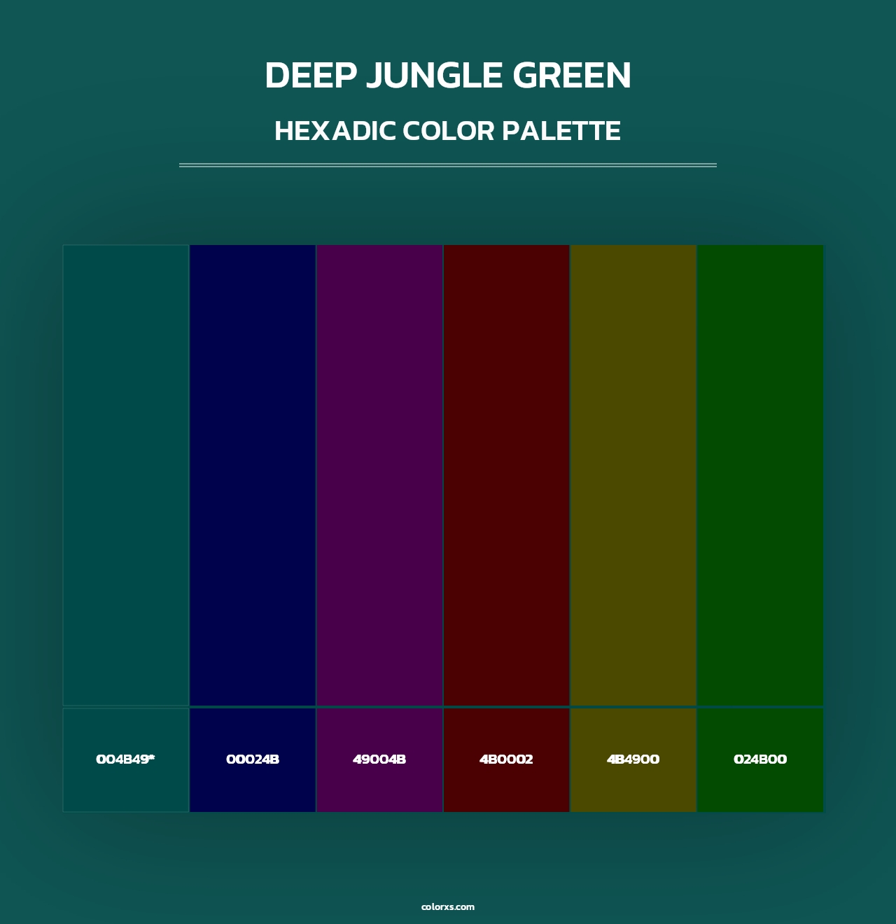 Deep Jungle Green - Hexadic Color Palette
