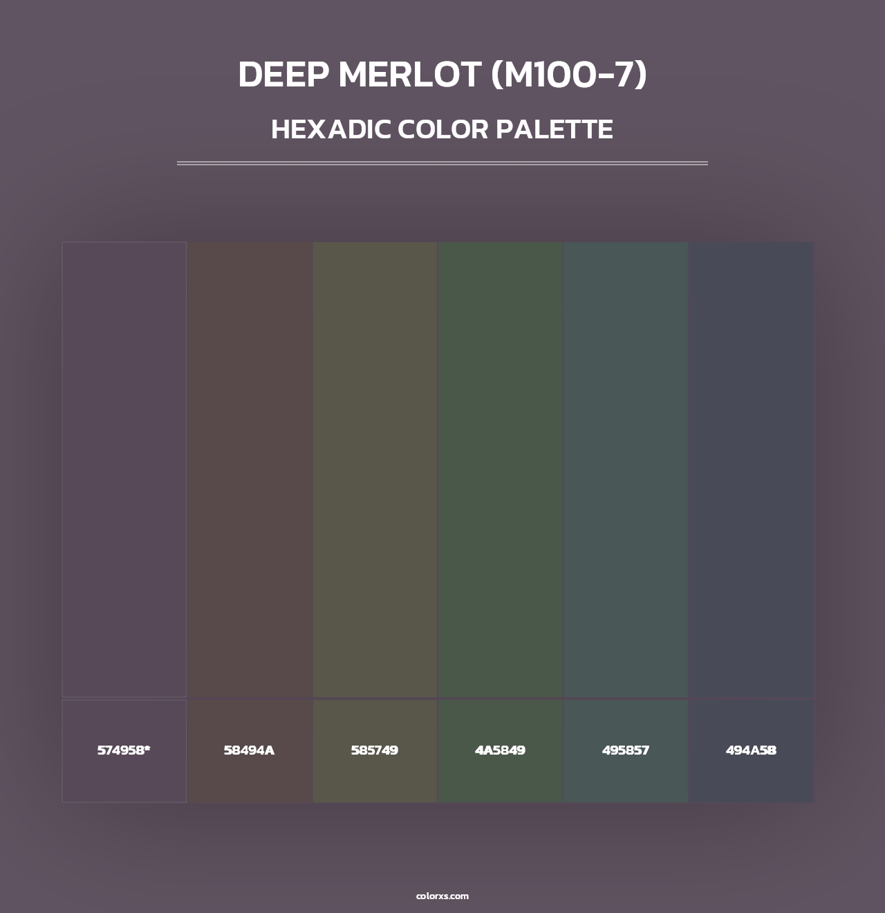 Deep Merlot (M100-7) - Hexadic Color Palette