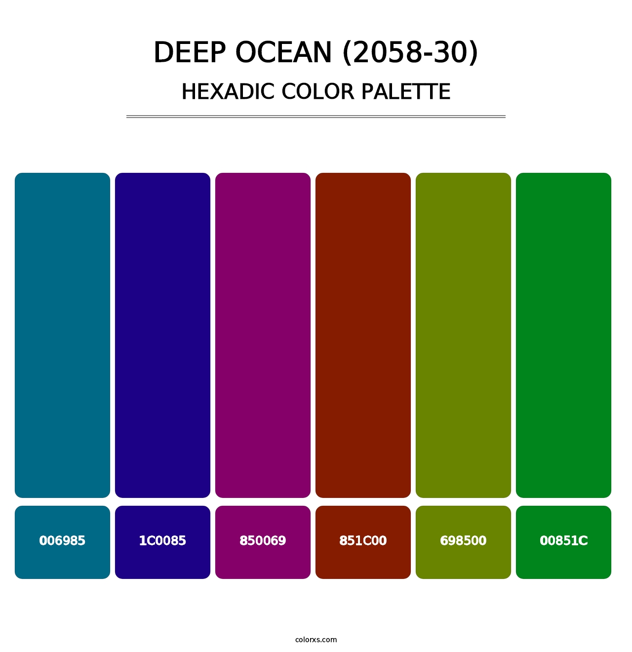 Deep Ocean (2058-30) - Hexadic Color Palette