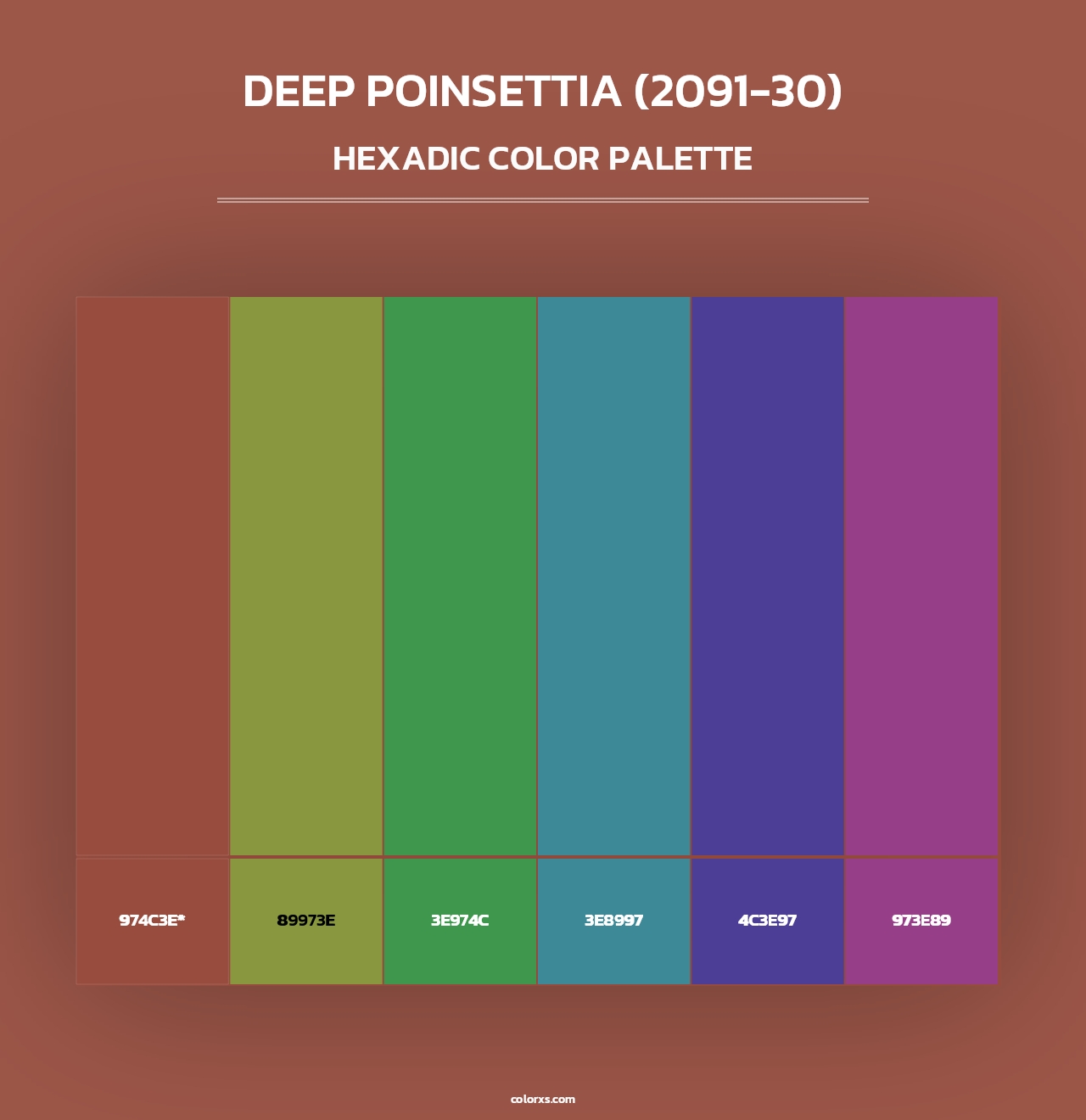 Deep Poinsettia (2091-30) - Hexadic Color Palette