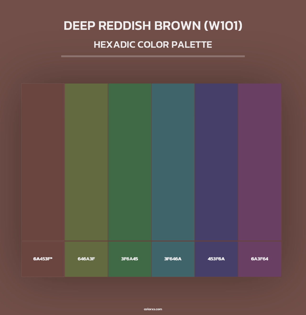 Deep Reddish Brown (W101) - Hexadic Color Palette