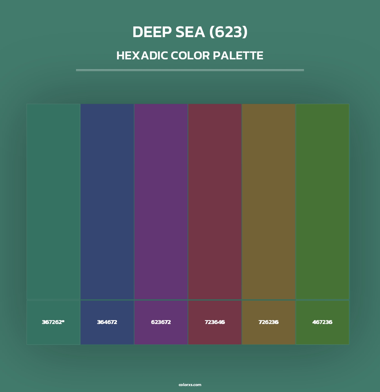 Deep Sea (623) - Hexadic Color Palette