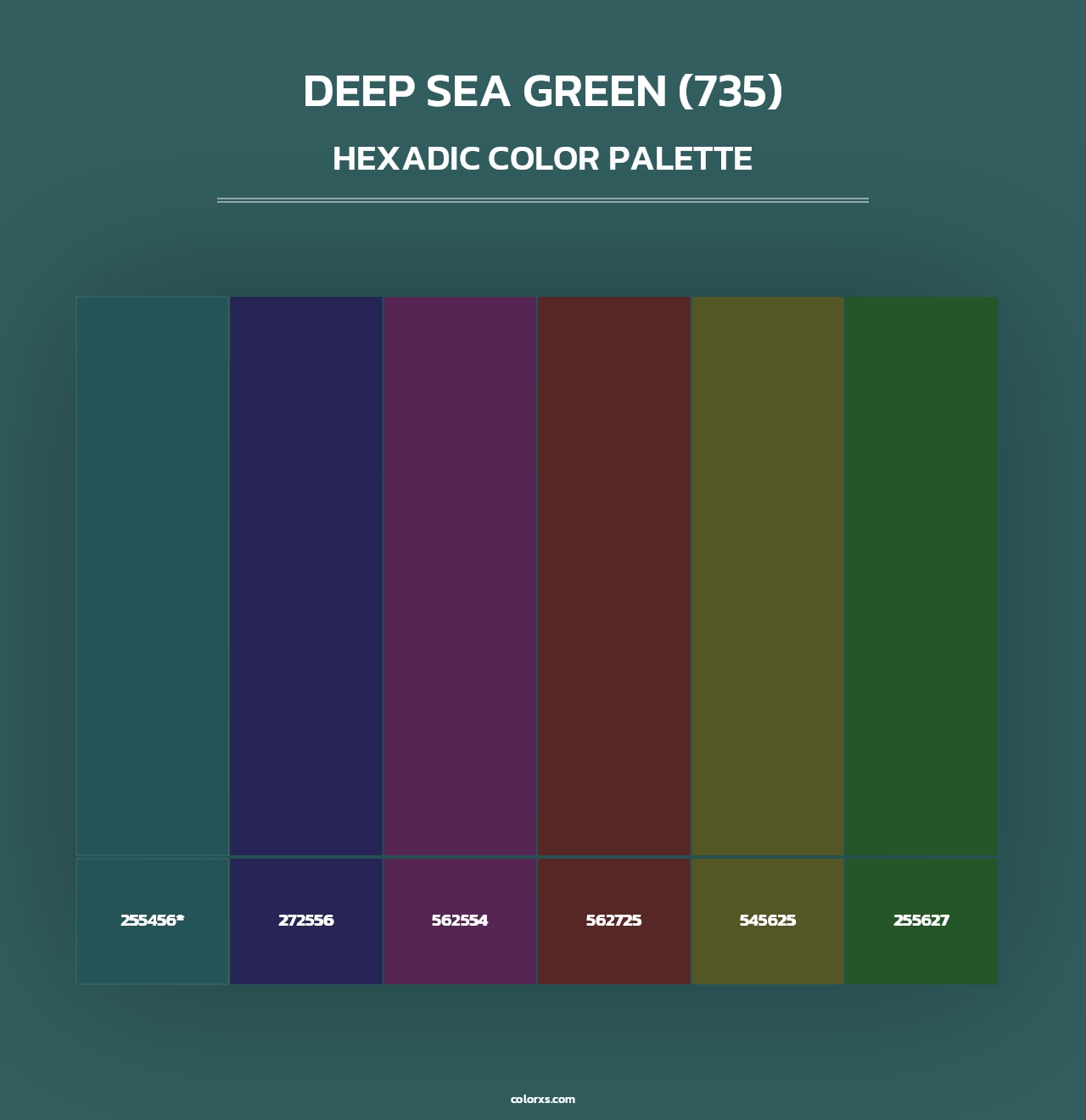 Deep Sea Green (735) - Hexadic Color Palette