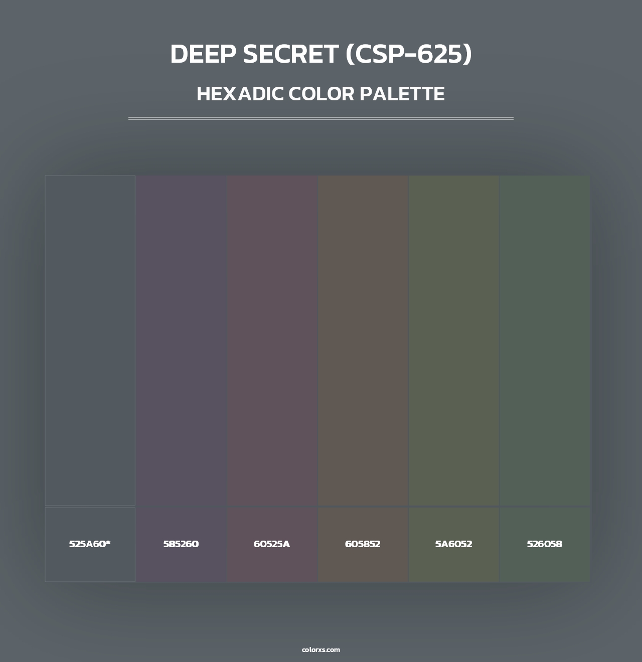 Deep Secret (CSP-625) - Hexadic Color Palette