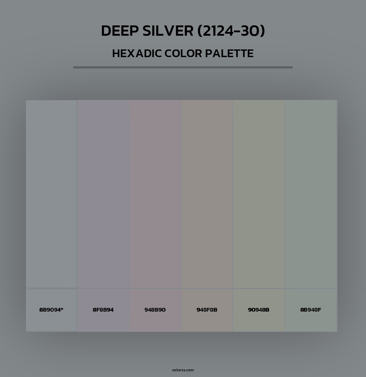 Deep Silver (2124-30) - Hexadic Color Palette