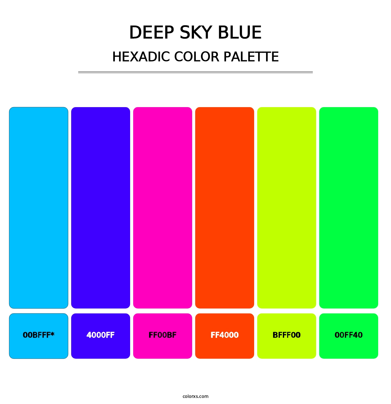 Deep Sky Blue - Hexadic Color Palette