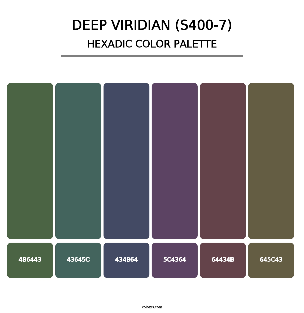 Deep Viridian (S400-7) - Hexadic Color Palette