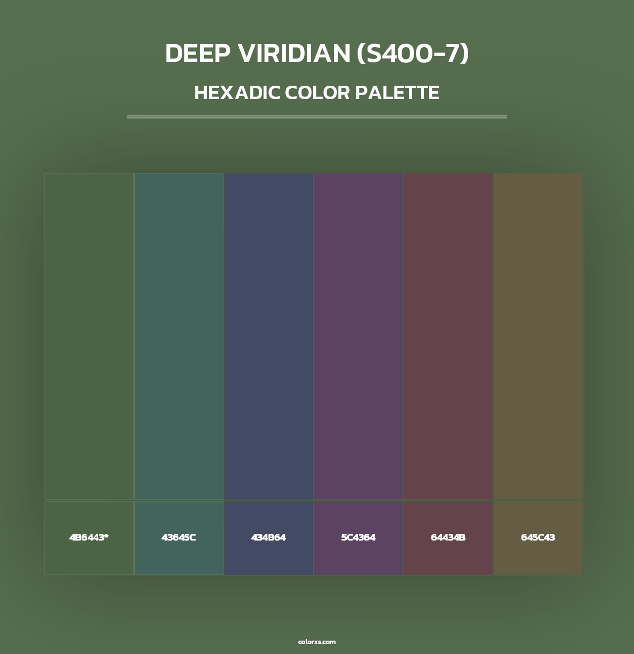 Deep Viridian (S400-7) - Hexadic Color Palette