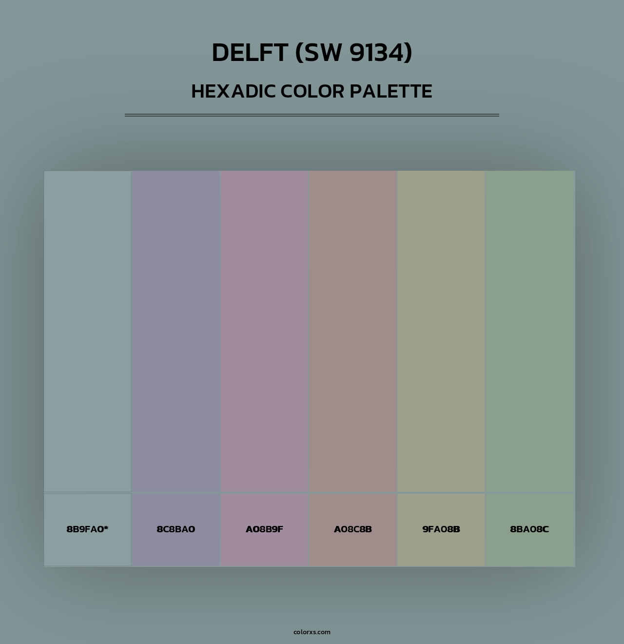 Delft (SW 9134) - Hexadic Color Palette