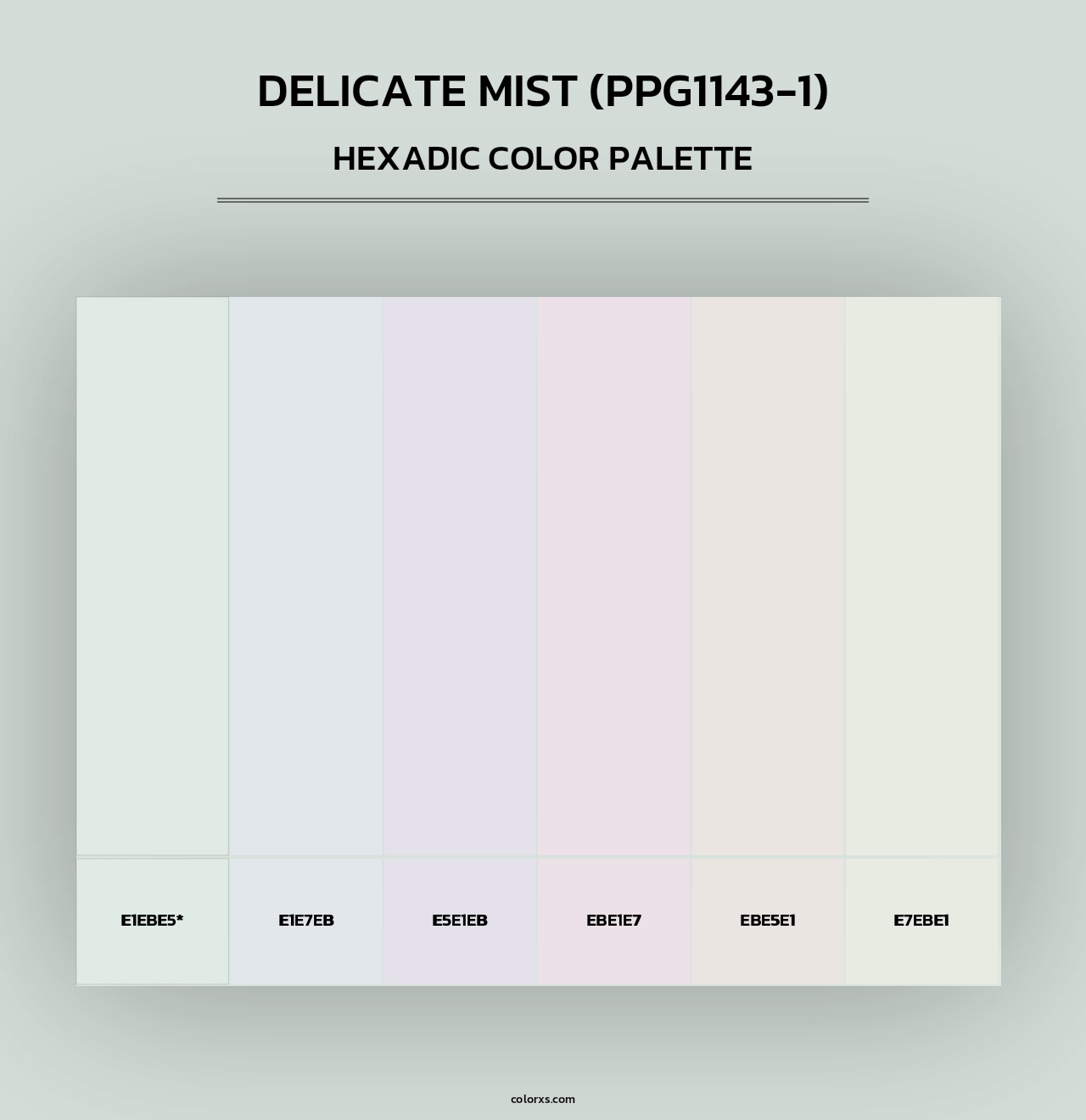 Delicate Mist (PPG1143-1) - Hexadic Color Palette