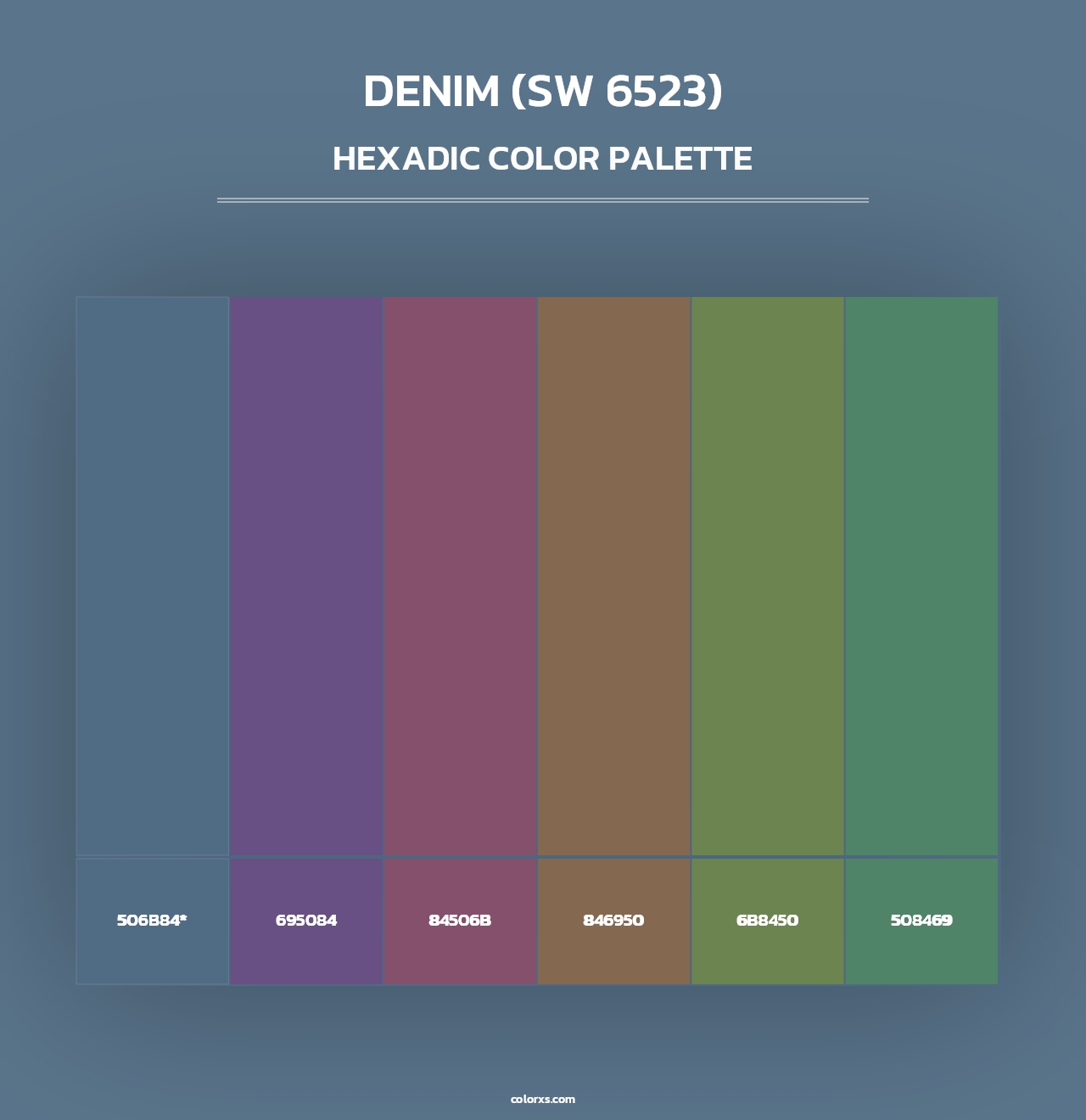 Denim (SW 6523) - Hexadic Color Palette