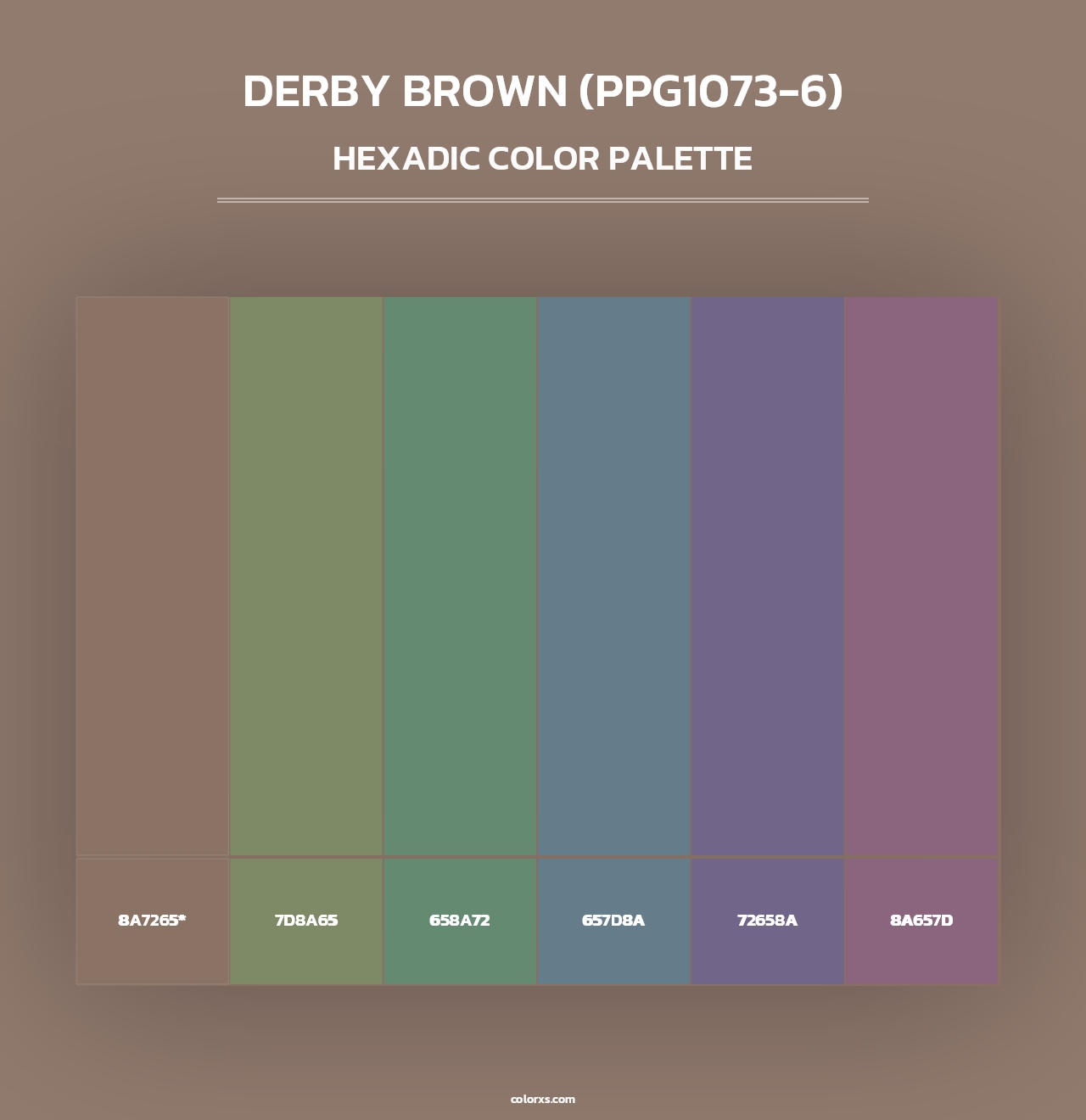 Derby Brown (PPG1073-6) - Hexadic Color Palette
