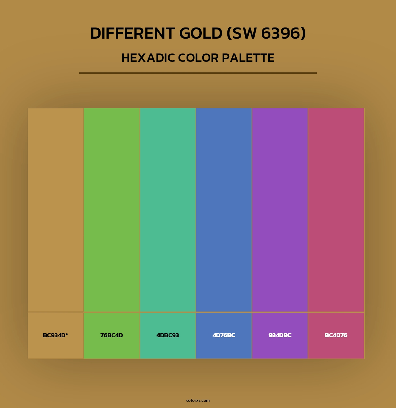 Different Gold (SW 6396) - Hexadic Color Palette