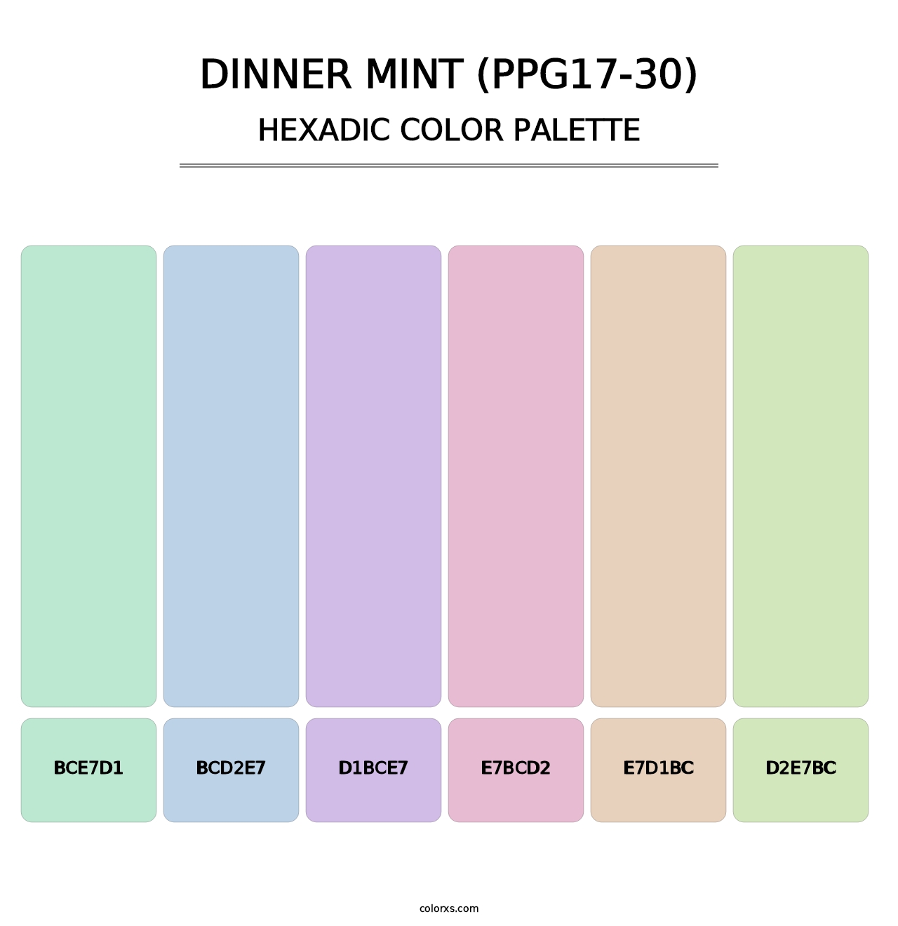 Dinner Mint (PPG17-30) - Hexadic Color Palette