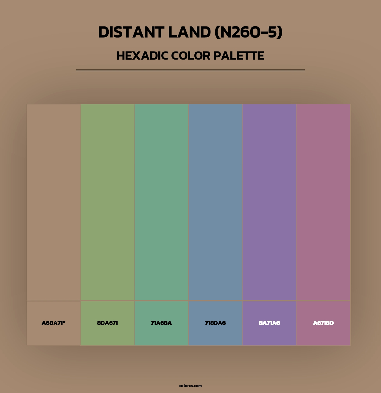Distant Land (N260-5) - Hexadic Color Palette