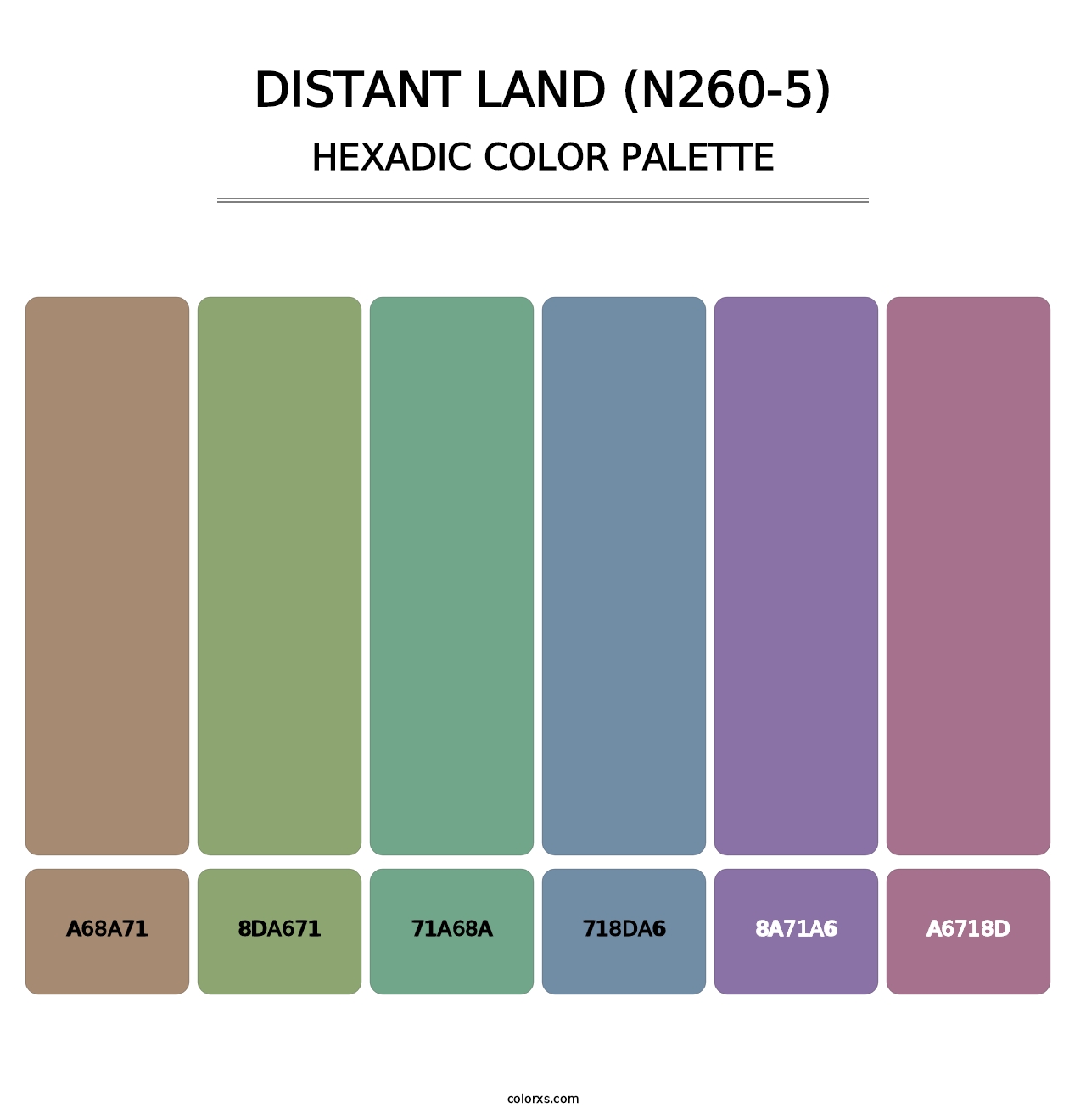 Distant Land (N260-5) - Hexadic Color Palette