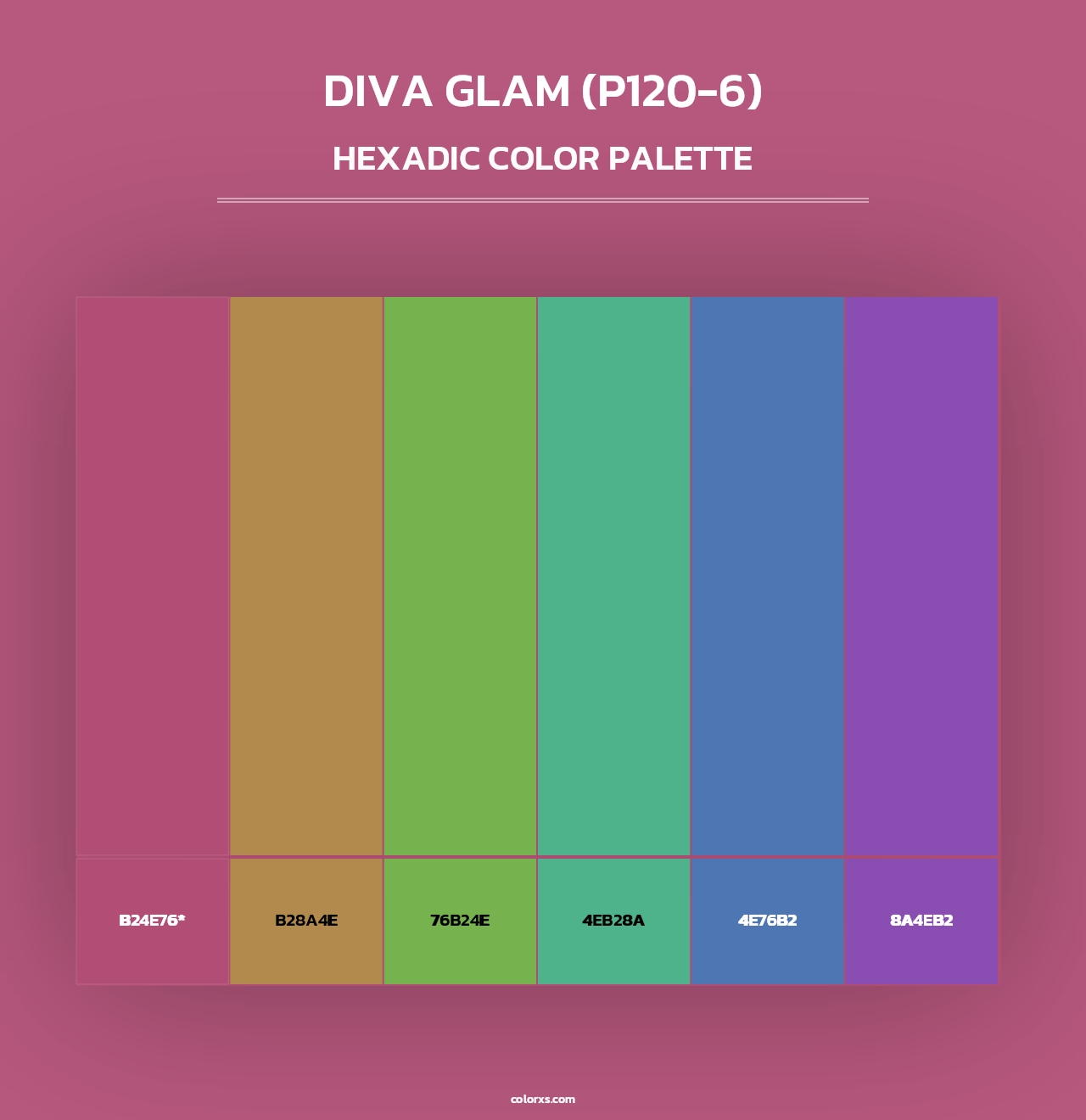 Diva Glam (P120-6) - Hexadic Color Palette