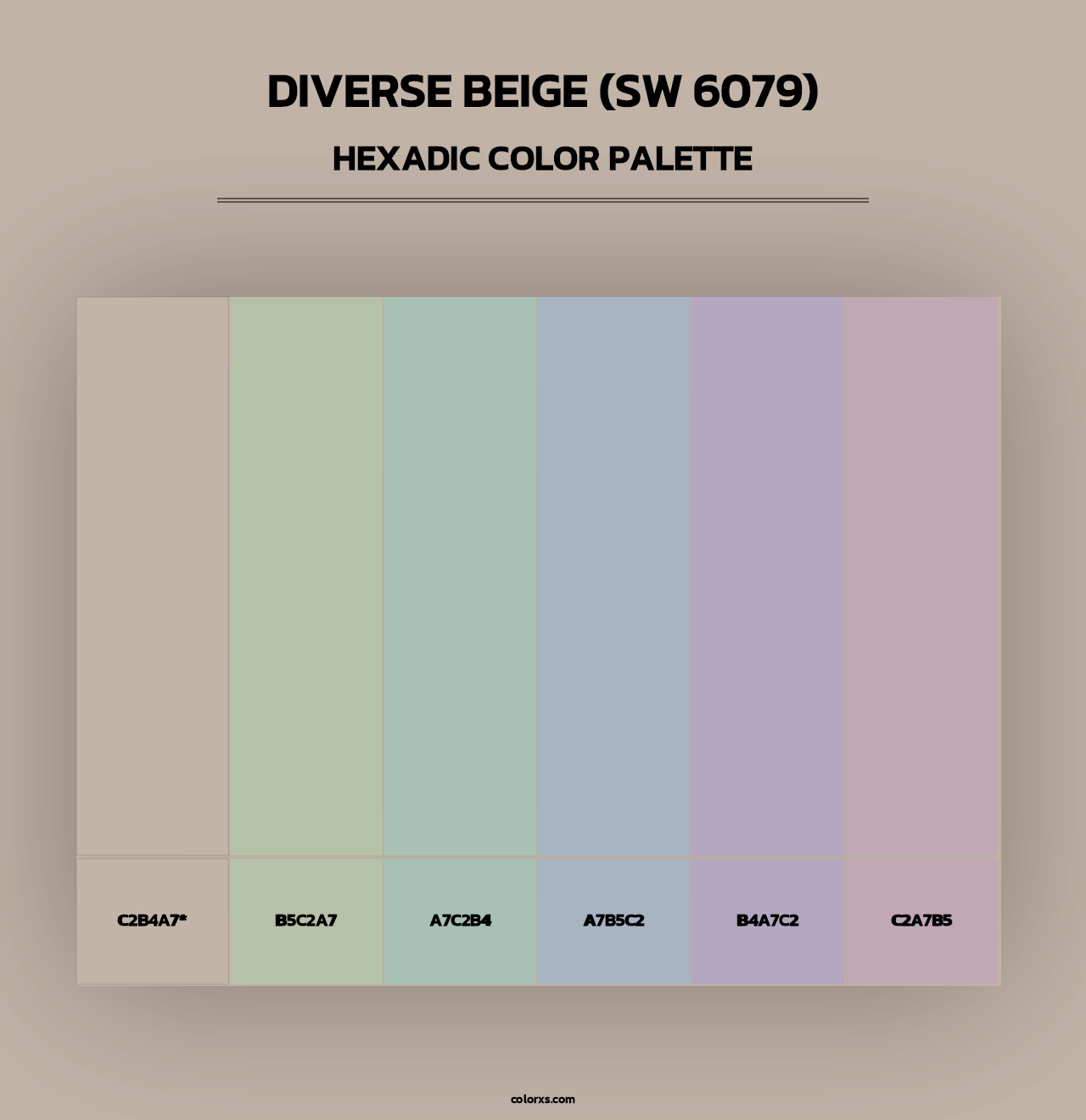 Diverse Beige (SW 6079) - Hexadic Color Palette