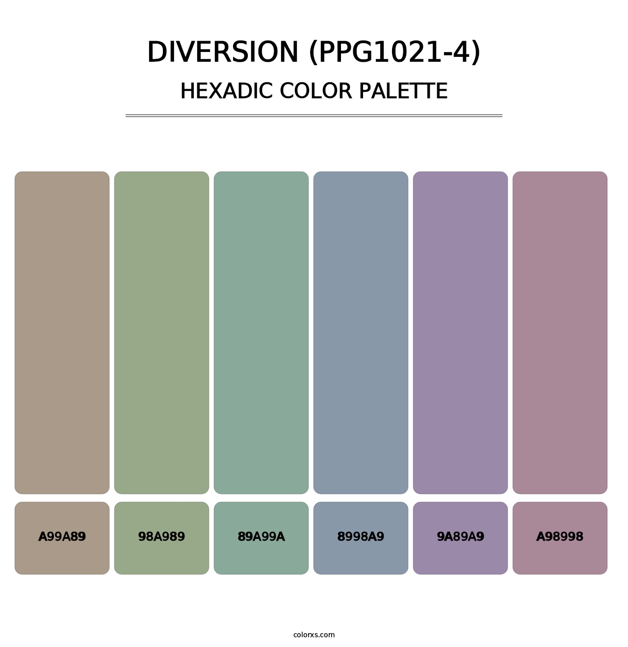 Diversion (PPG1021-4) - Hexadic Color Palette