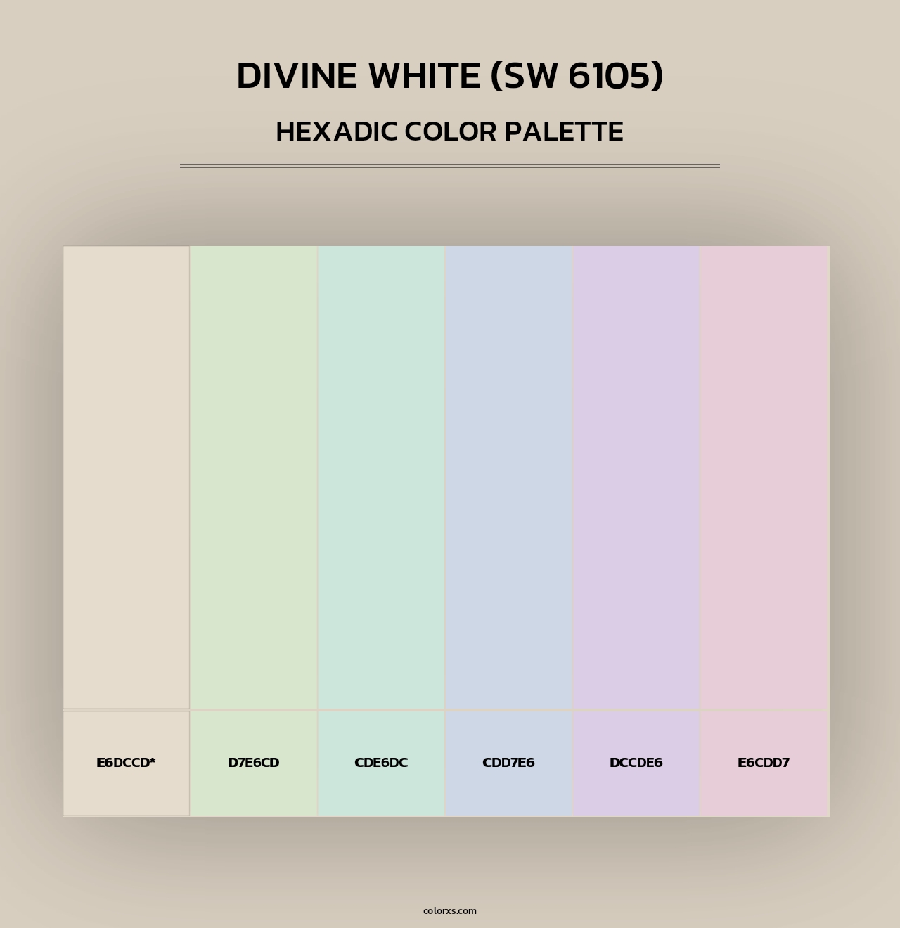 Divine White (SW 6105) - Hexadic Color Palette