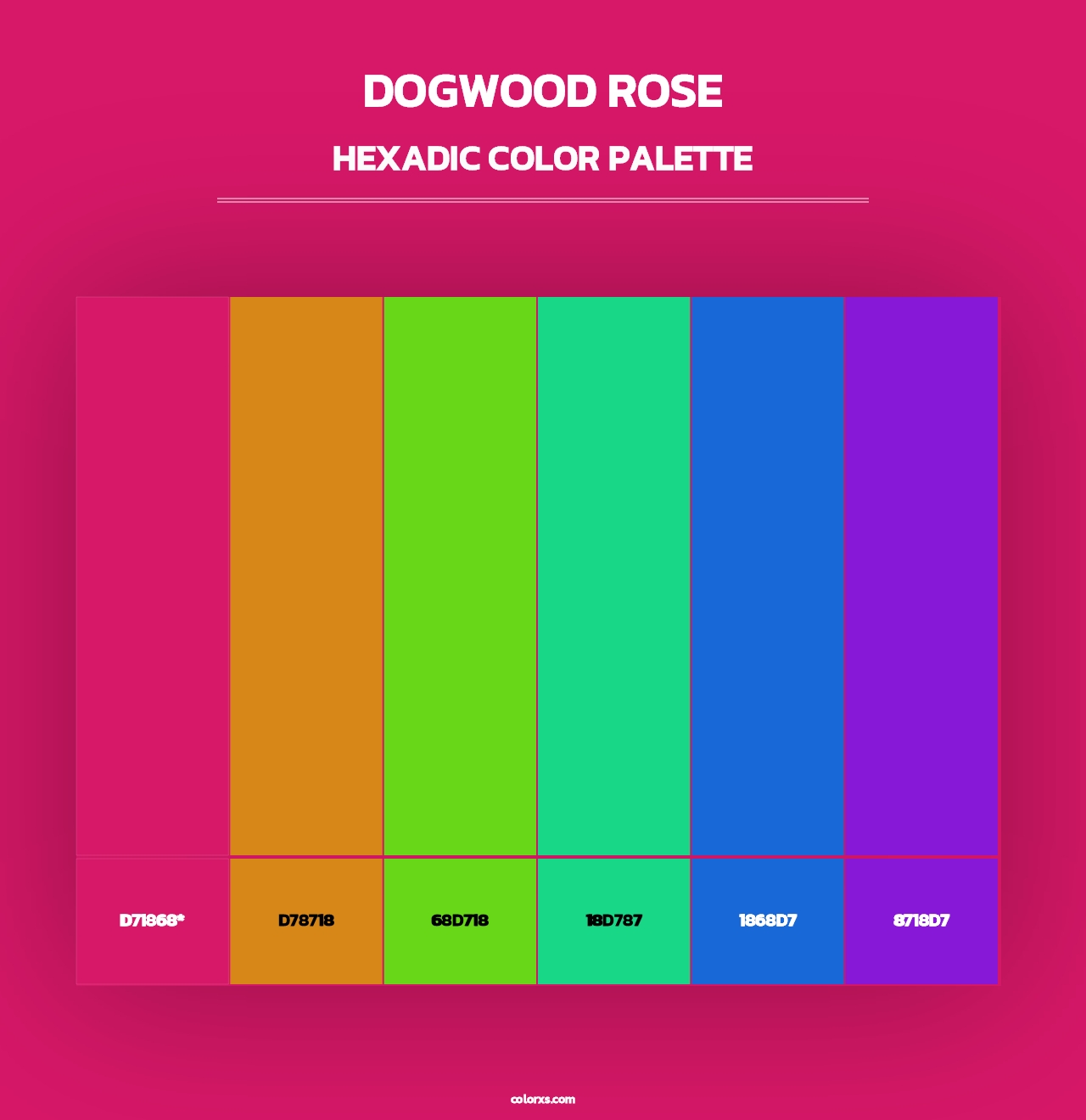 Dogwood Rose - Hexadic Color Palette