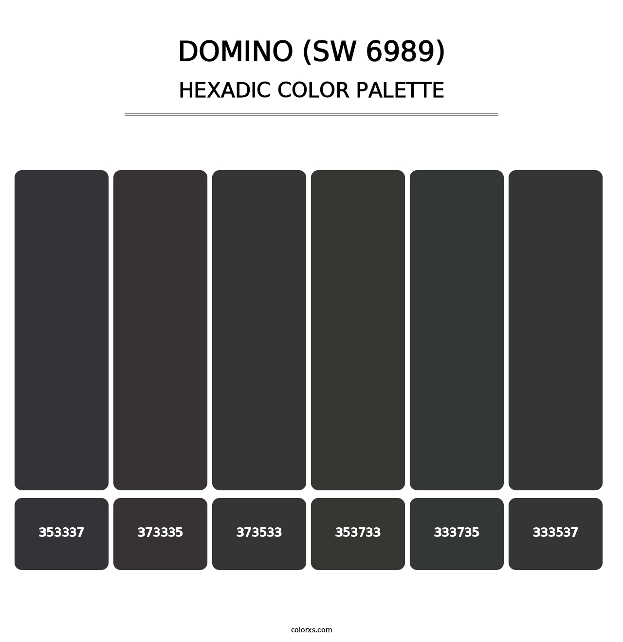 Domino (SW 6989) - Hexadic Color Palette