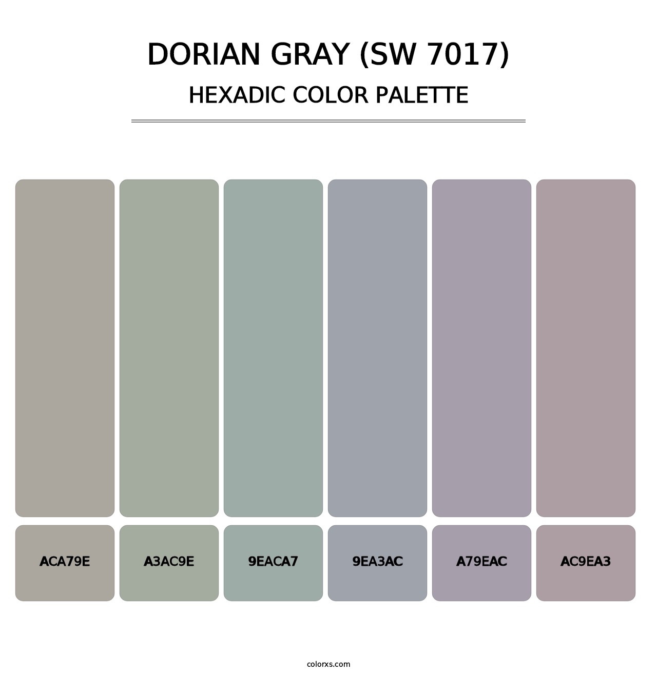 Dorian Gray (SW 7017) - Hexadic Color Palette