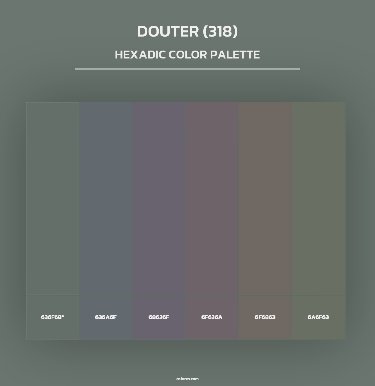 Douter (318) - Hexadic Color Palette