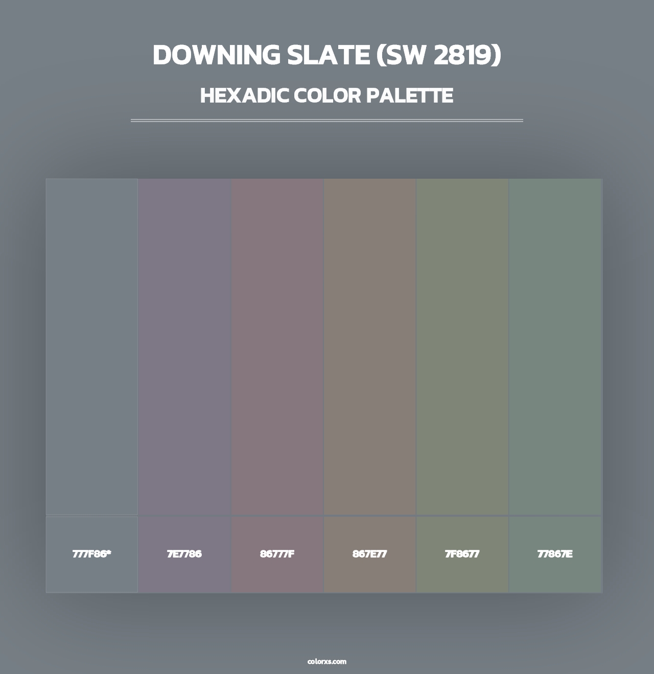 Downing Slate (SW 2819) - Hexadic Color Palette