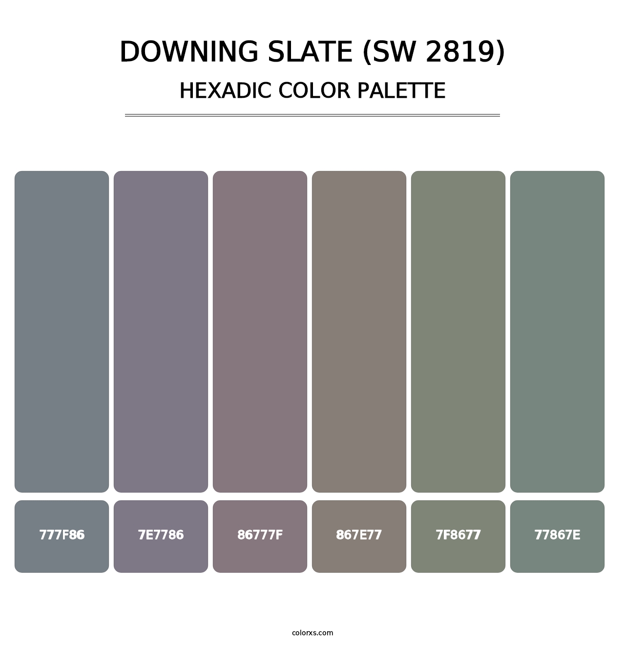 Downing Slate (SW 2819) - Hexadic Color Palette