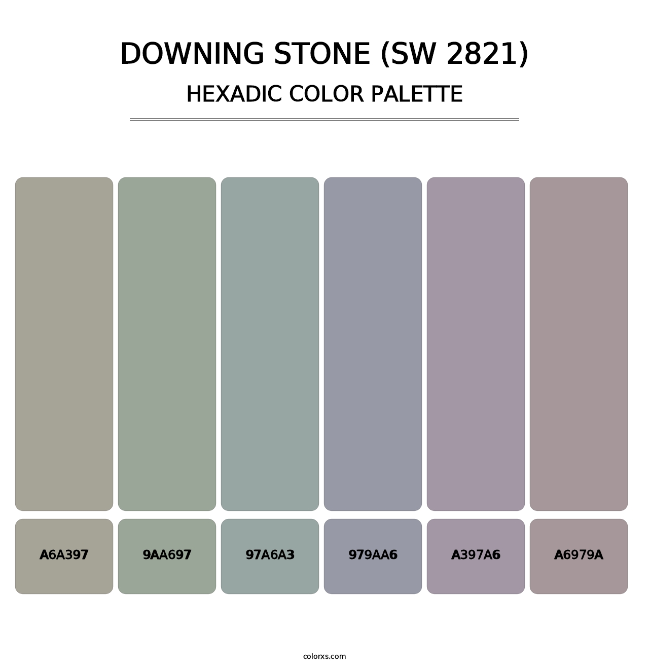 Downing Stone (SW 2821) - Hexadic Color Palette
