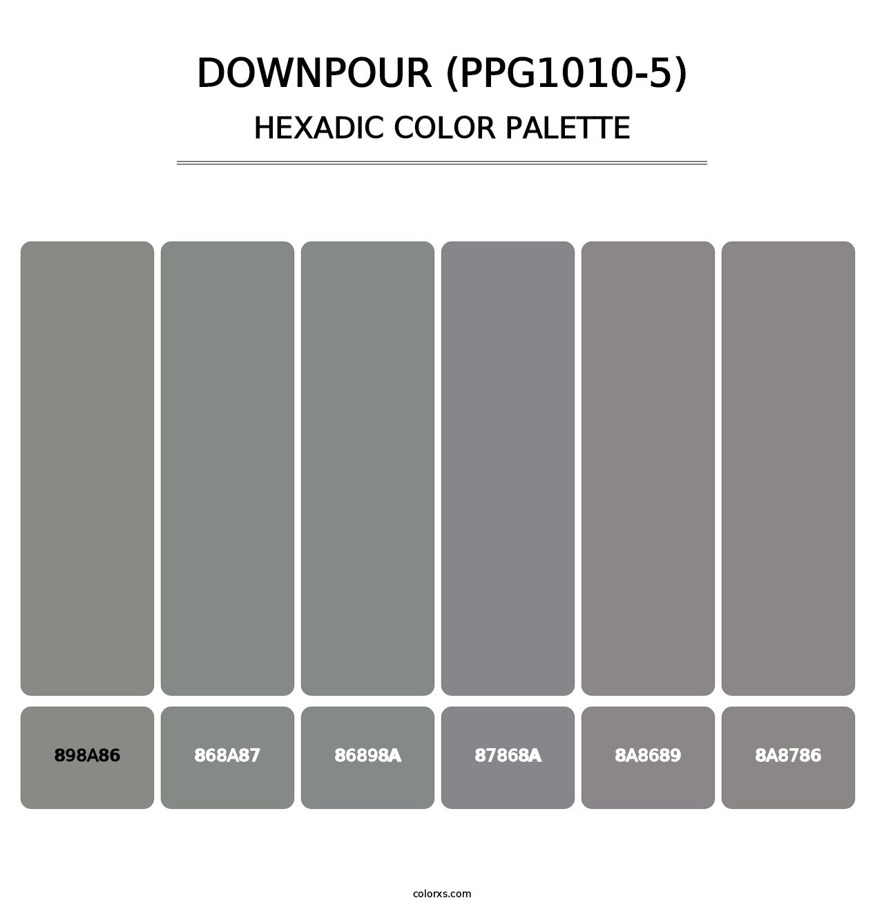 Downpour (PPG1010-5) - Hexadic Color Palette