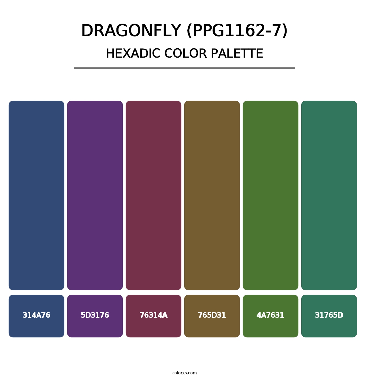 Dragonfly (PPG1162-7) - Hexadic Color Palette