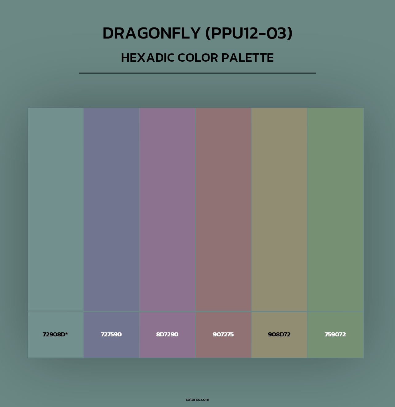Dragonfly (PPU12-03) - Hexadic Color Palette