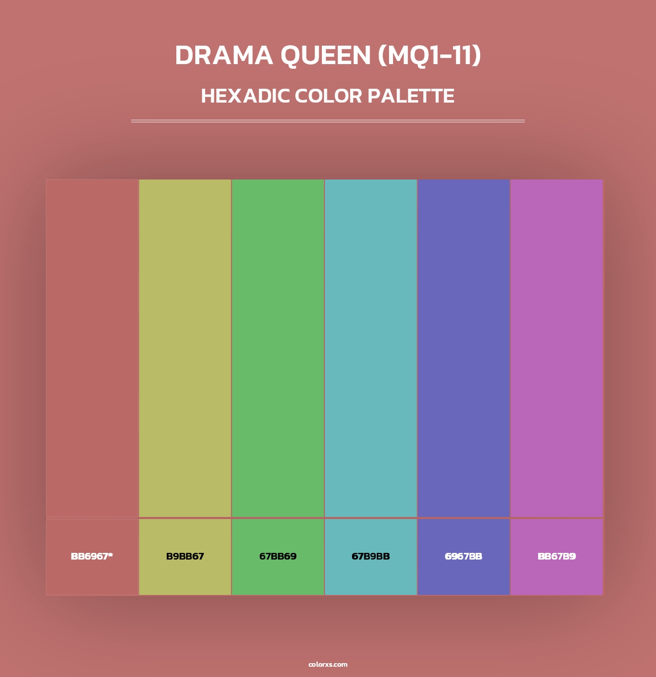 Drama Queen (MQ1-11) - Hexadic Color Palette