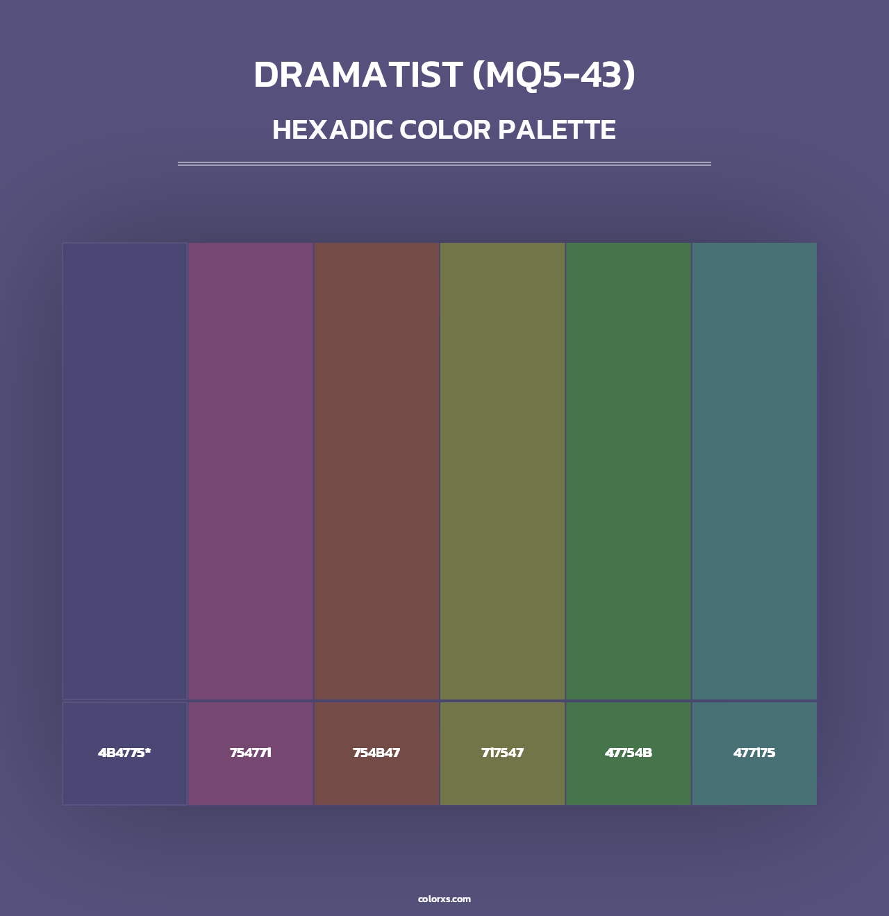 Dramatist (MQ5-43) - Hexadic Color Palette