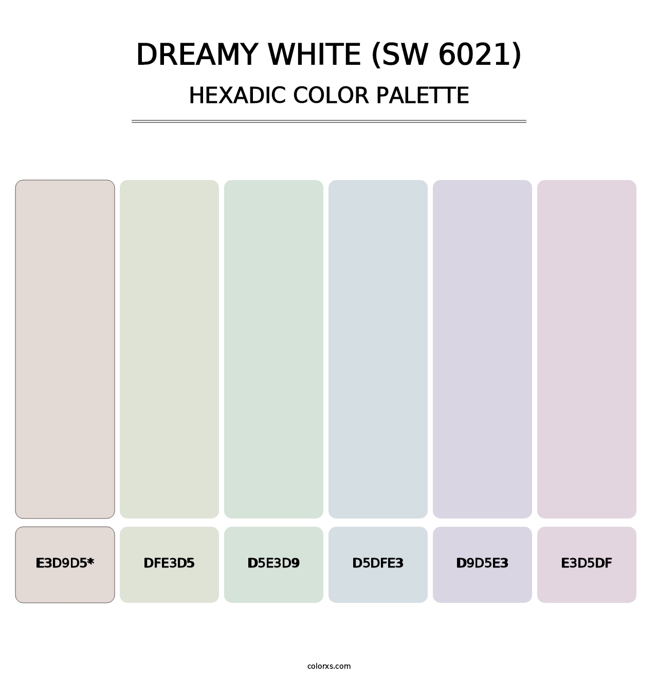 Dreamy White (SW 6021) - Hexadic Color Palette