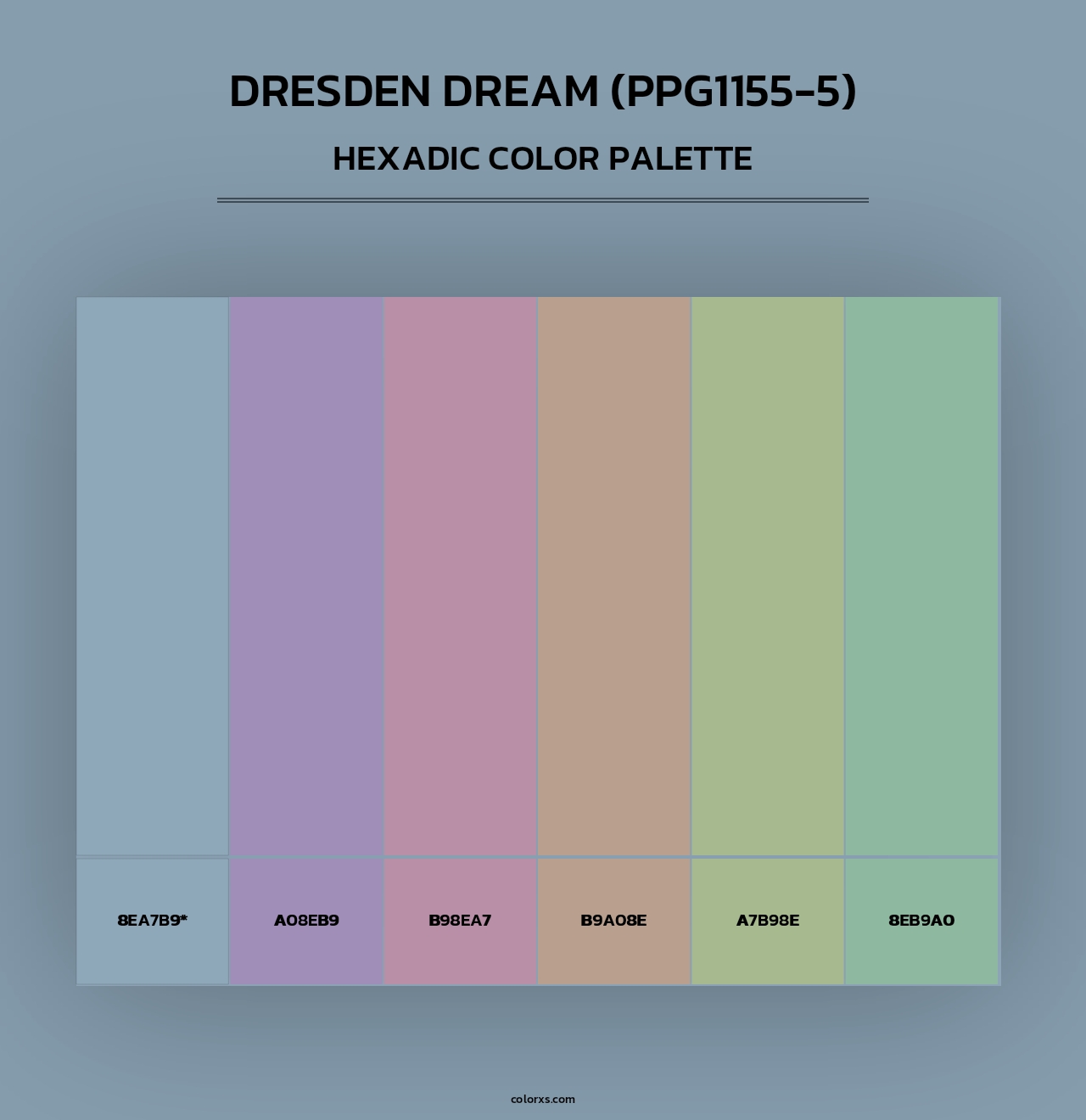 Dresden Dream (PPG1155-5) - Hexadic Color Palette