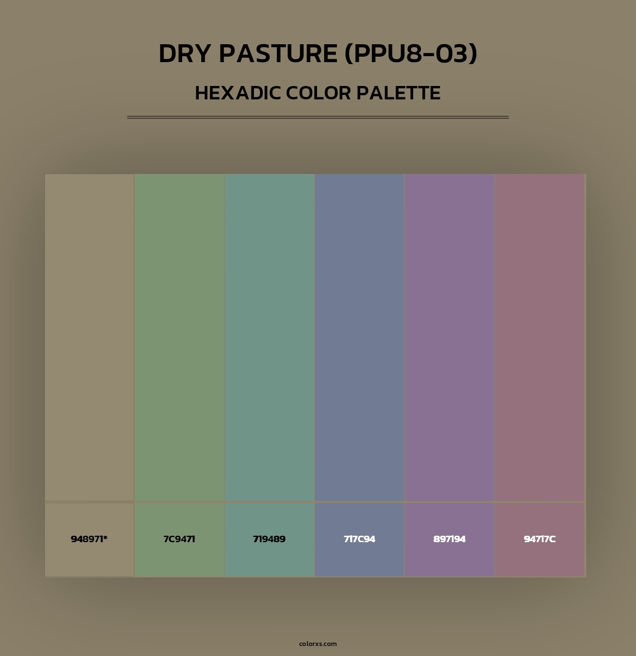 Dry Pasture (PPU8-03) - Hexadic Color Palette